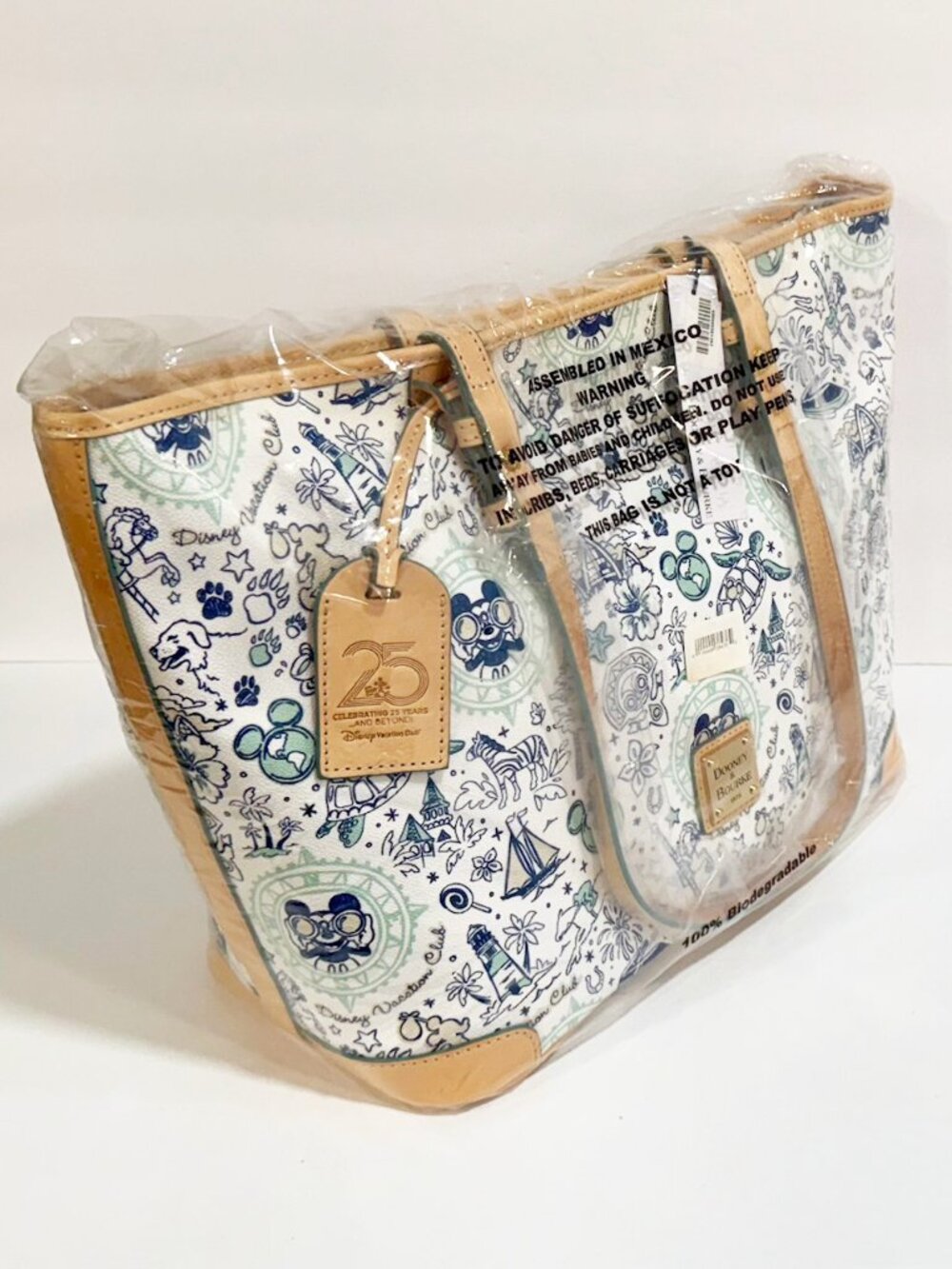 2016 Disney Dooney & Bourke DVC 20th Vacation Club Shopper Large Tote Bag NWT - Picture 2 of 8